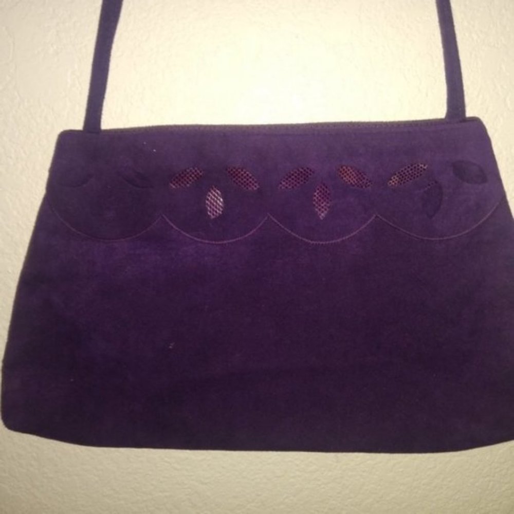 Purse Vintage Reva ultra suede purple.